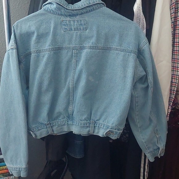 Cropped Denim Jacket Light Wash 90s Y2K Streetwear Closet Staple M - Picture 5 of 6